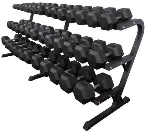 Sparx 5-100 Lb. Dumbbell Sets w/Storage Rack - 2100 lbs Total